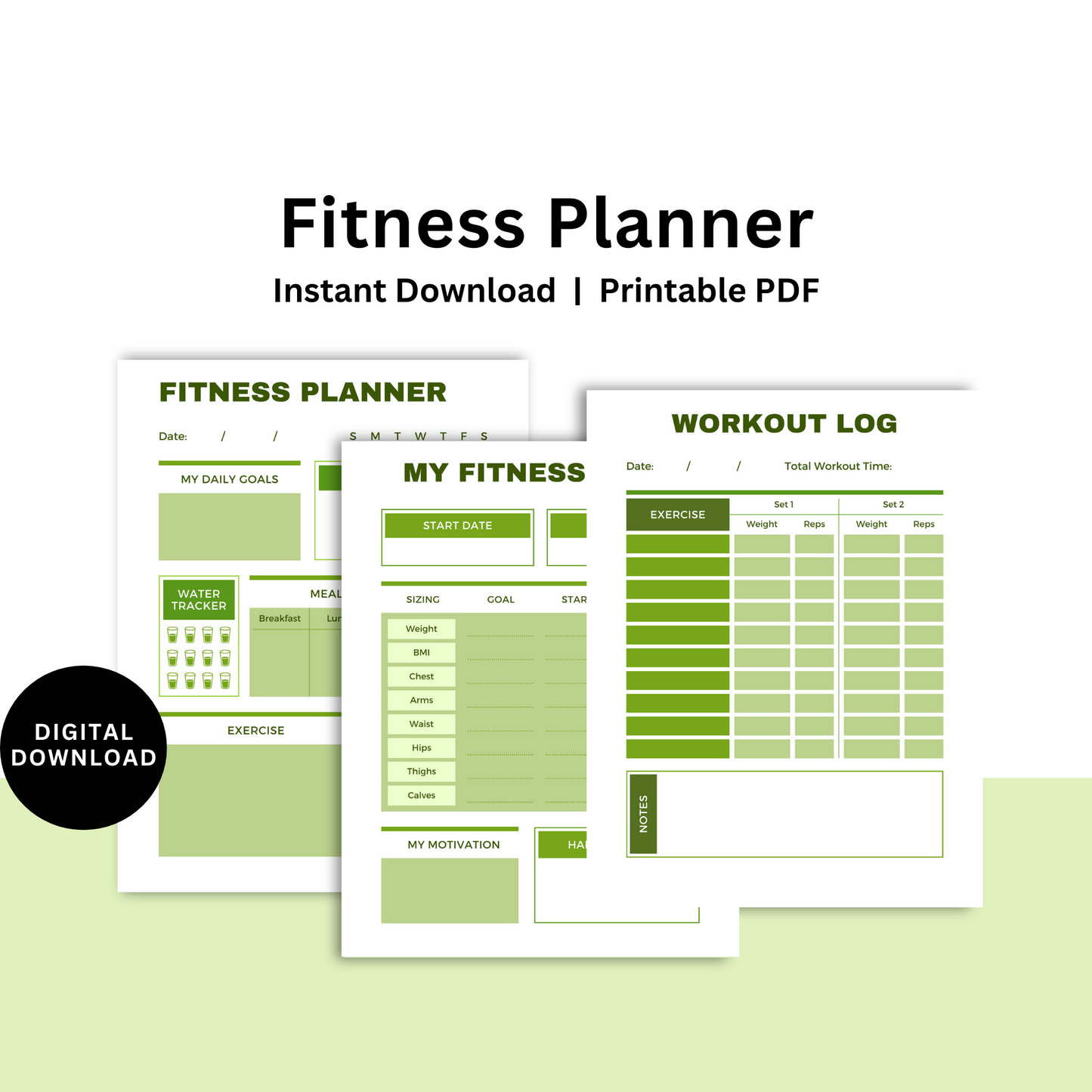 Digital Fitness Workout Planner