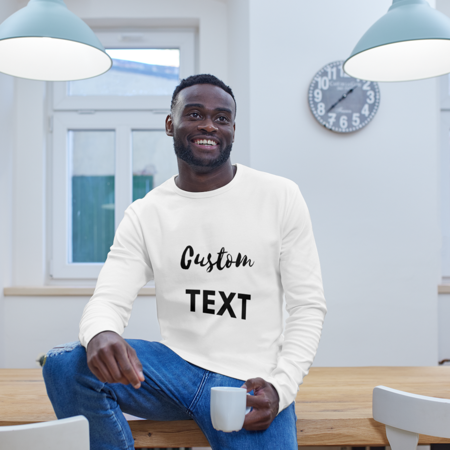 Custom Text Male T-shirt